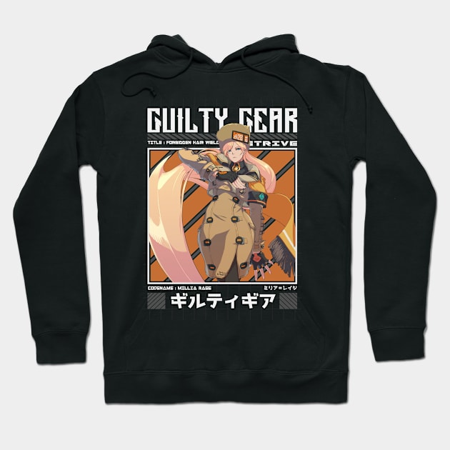 Millia Rage - Guilty Gear Strive Hoodie by Arestration